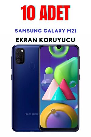 Samsung Galaxy M21 Temperli Cam Ekran Koruyucu Süper Ekonomik Paket ( 10 Adet )