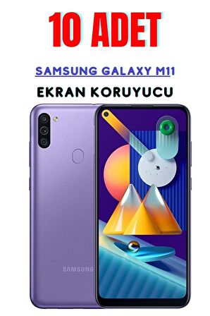 Samsung Galaxy M11 Temperli Cam Ekran Koruyucu Süper Ekonomik Paket ( 10 Adet )