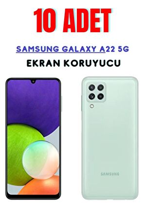 Samsung Galaxy A22 5G Temperli Cam Ekran Koruyucu Süper Ekonomik Paket ( 10 Adet )