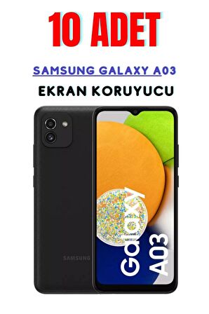 Samsung Galaxy A03 Temperli Cam Ekran Koruyucu Süper Ekonomik Paket ( 10 Adet )