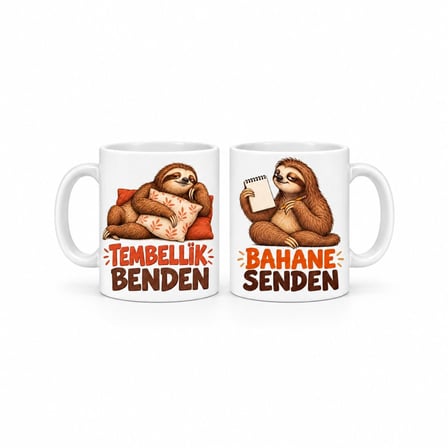 Tembellik Takımı 2`li Porselen Kupa Seti - MODEL 750