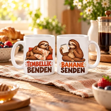 Tembellik Takımı 2`li Porselen Kupa Seti - MODEL 750