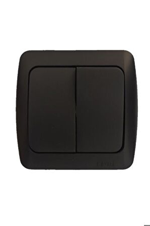 6 Adet Sıva Üstü Siyah (vantablack) Komütatör İkili Anahtar Elbi / Alsu