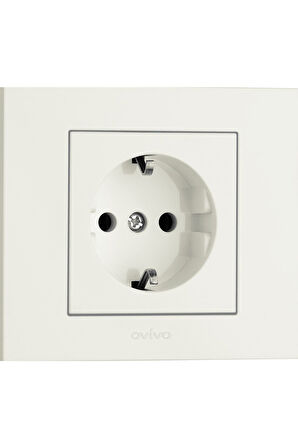 12 Adet Ovivo Grano Beyaz Topraklı Priz Çerçeve Dahil