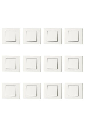 12 Adet Ovivo Grano Beyaz Tekli Anahtar Çerçeve Dahil**