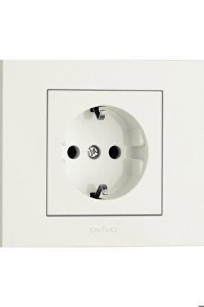 Ovivo Grano Beyaz Topraklı Priz Çerçeve Dahildir**