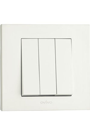 10 Adet Ovivo Grano Beyaz Üçlü Anahtar Çerçeve Dahildir