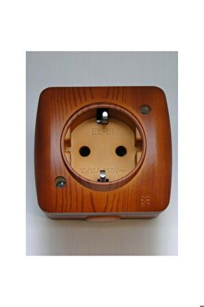 8 Adet Sıva Üstü Kiraz Ahşap Renkli Priz Elbi / Alsu