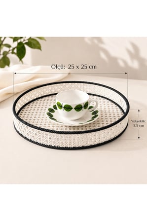 Halat Desenli Dekoratif Tepsi | Modern Organizer ve Sunum Tepsisi