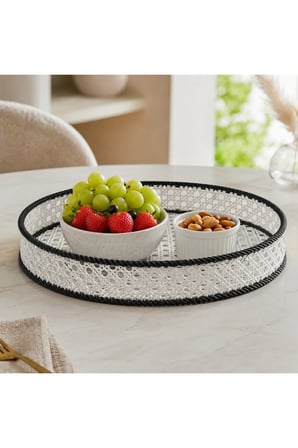 Halat Desenli Dekoratif Tepsi | Modern Organizer ve Sunum Tepsisi