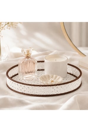 Halat Desenli Dekoratif Tepsi | Modern Organizer ve Sunum Tepsisi