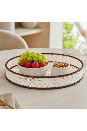 Halat Desenli Dekoratif Tepsi | Modern Organizer ve Sunum Tepsisi