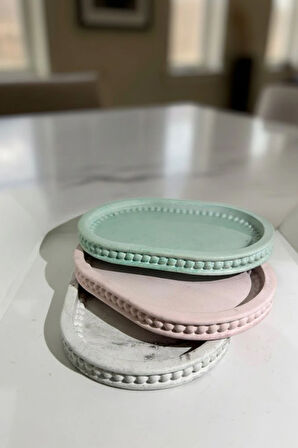 3'lü Oval Taş Tepsi Seti