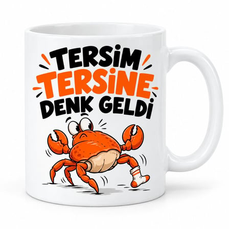 Ters Gün Tasarımlı Porselen Kupa - MODEL 730