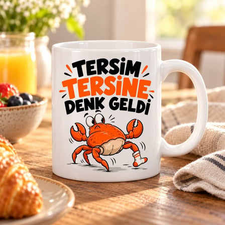 Ters Gün Tasarımlı Porselen Kupa - MODEL 730