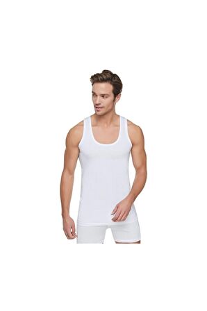 Erkek 12'li Paket Penye Atlet %100 Pamuklu (beyaz)