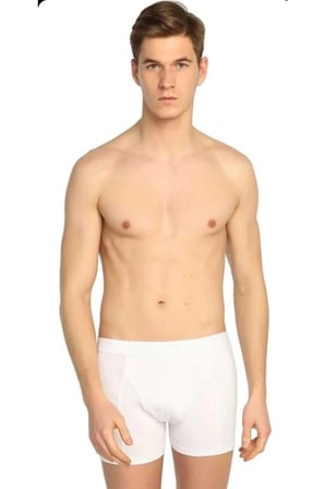 Erkek 6"lı Beyaz Elestan Likralı Boxer 0114