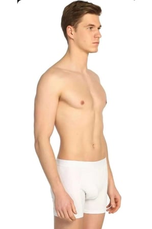 Erkek 6"lı Beyaz Elestan Likralı Boxer 0114