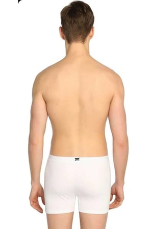 Erkek 6"lı Beyaz Elestan Likralı Boxer 0114