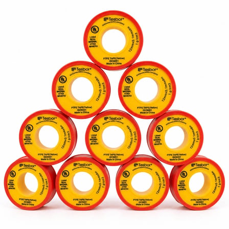 Sarı PTFE Teflon Bant Doğalgaz Tesisatı İçin 12 mm x 0,1 mm x 8 m 10'lu Paket