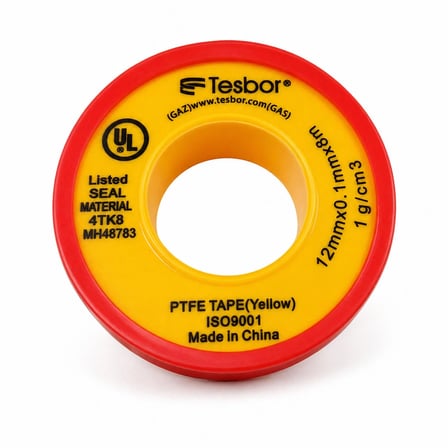 Sarı PTFE Teflon Bant Doğalgaz Tesisatı İçin 12 mm x 0,1 mm x 8 m 10'lu Paket