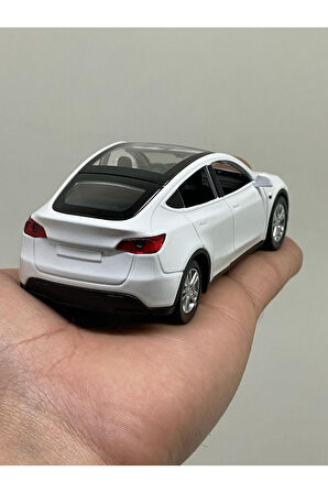 Tesla Model Y  Koleksiyonluk Metal Sesli Işıklı Diest Car Oyuncak model Araba 12 cm