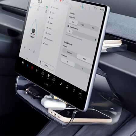 TESLA MODEL Y İÇİN UYUMLU EKRAN ALTI VE ARKASI ORGANİZATÖR SETİ BEYAZ