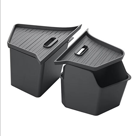 TESLA MODEL Y İÇİN UYUMLU ARKA BAGAJ İÇİ SAĞ SOL SAKLAMA KUTUSU KAPAKLI