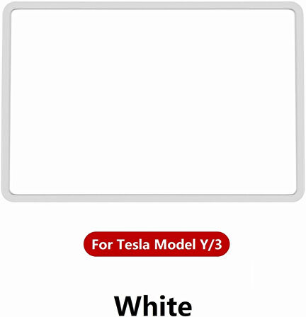 TESLA MODEL Y VE JUNİPER İÇİN UYUMLU EKRAN ÇERÇEVESİ KORUMA SLİKON BEYAZ