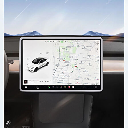 TESLA MODEL Y VE JUNİPER İÇİN UYUMLU EKRAN ÇERÇEVESİ KORUMA SLİKON BEYAZ