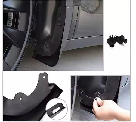 TESLA MODEL Y İÇİN UYUMLU PAÇALIK 4 PARÇA MAT SİYAH