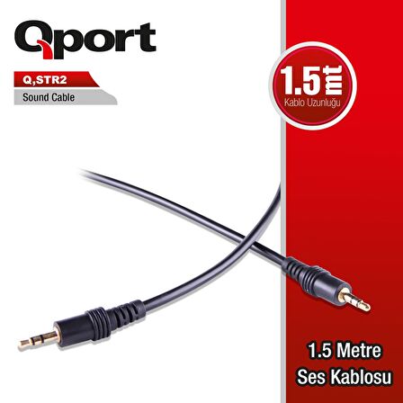 Q-STR2  Q-STR2 3.5mm STEREO ERKEK 1.5METRE SES KABLOSU