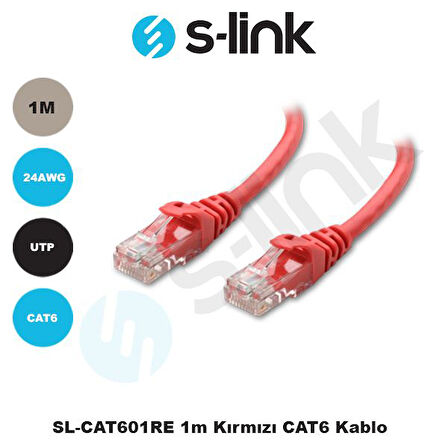 SL-CAT601RE SL-CAT601RE 1m Kırmızı CAT6 Kablo