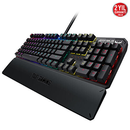 TUF GAMING K3 AURA SYNC RGB OPTIK MEKANIK TURKCE OYUNCU KLAVYESI BILEK DESTEGI SUYA VE TOZA DAYANIKLI RED SWITCH