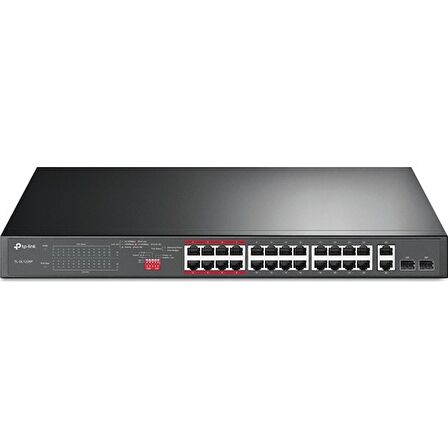TL-SL1226P 24 PORT 10/100 +2 RJ45 GIGABIT UPLINK + 2 COMBO GIGABIT SFP 250W POE SWITCH