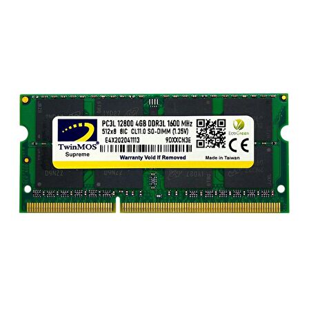 4 GB DDR3 1600MHz  1.35V LOW VOLTAGE SODIMM (MDD3L4GB1600N)