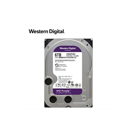 6TB 3.5" SATA 64MB 5900RP PURPLE WD62PURZ 7/24 GUVENLIK (3 YIL GARANTI)