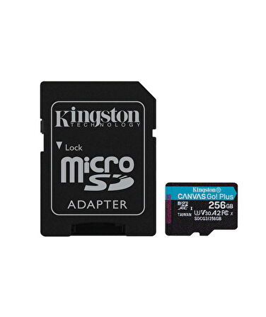 SDCG3/256GB 256GB microSDXC Canvas Go Plus 170R A2 U3 V30 Card + ADP