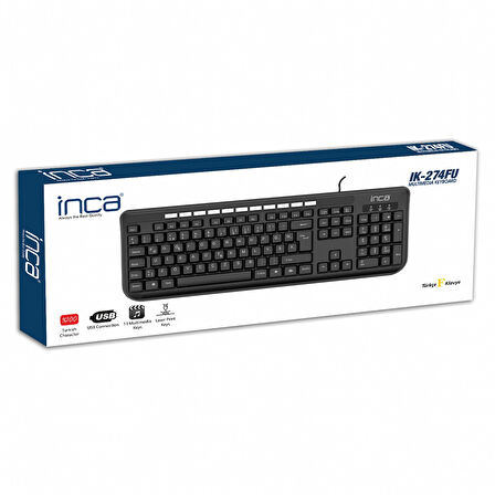 IK-274FU F Türkçe USB Multimedya Soft Touch Siyah Klavye
