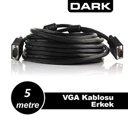 DK-CB-VGAL500 5M FERRIT CORE EMI RFI FILTRELI VGA KABLO