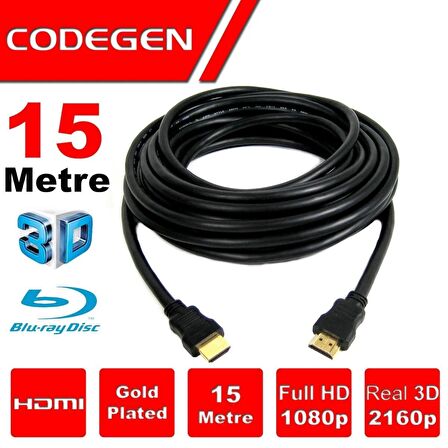 CPS150 15 Metre HDMI v1.4 ,, 3D, Ağ Destekli, Altın Uçlu HDMI Kablo