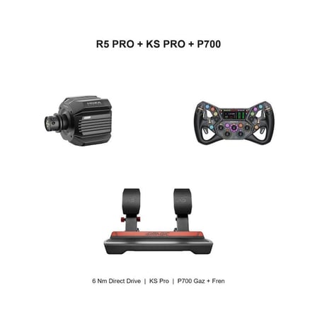 MOZA R5 Pro 6 Nm + KS Pro + Simagic P700 Bundle Direksiyon Seti