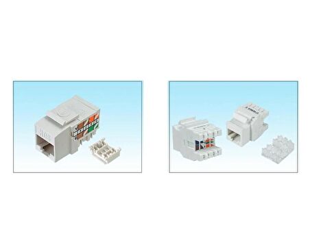 J6E-00873 UTP Cat6 Keystone Jack, 180 Derece