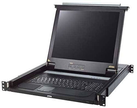 -CL1000MT Sürgülü Kasaya Sahip, KVM Switch'i Olmayan, Türkçe Klavye, Touchpad ve 17" LCD Ekranı Bulunan Konsol, Konsol Sayısı 1  