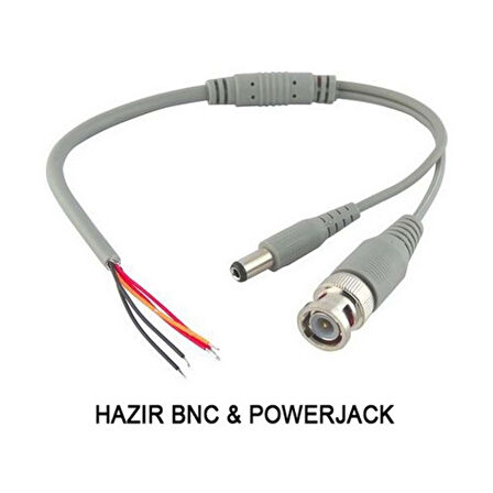 BNC + POWER JACK TEK KABLO 10'lu PAKET
