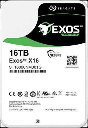 ST16000NM001G 16TB 3.5" 7200RPM 256MB Sata3 X16 512E/4KN Exos Dahili HardDisk