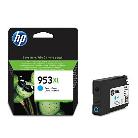 HP F6U16AE Mavi Renkli Mürekkep Kartuş (953XL)