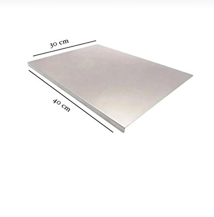 Stellica Paslanmaz Çelik 30x40 cm Tek Bükümlü Metal Tezgah Koruyucu Çok Amaçlı Kesme Tahtası