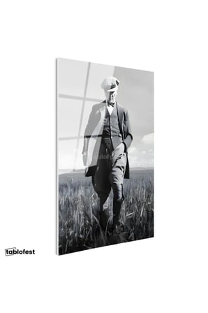 Tamperli Gerçek Cam Tablo Atatürk Kasketli Tarla Pozu Atatürk Tablosu Duvar Dekoru