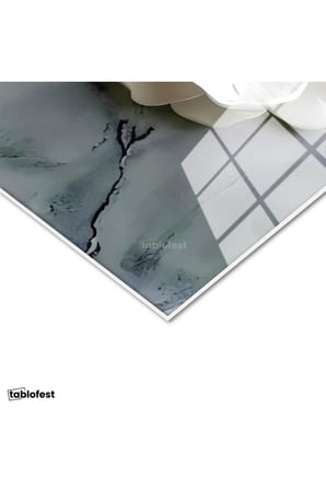 Tamperli Gerçek Cam Tablo Papatya Görünümlü Çiçek Çiçek Tablosu Duvar Dekoru